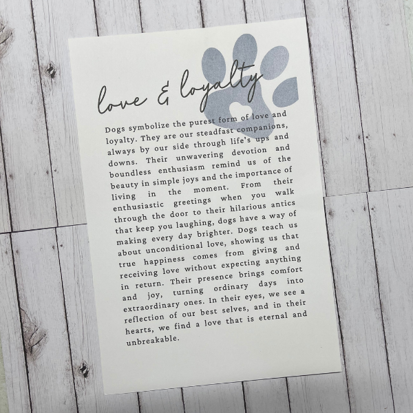 Dog Paw - Love and Loyalty (round) Ornament/Charm