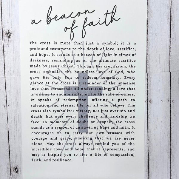 A Beacon of Faith - Floral Cross Ornament/Charm