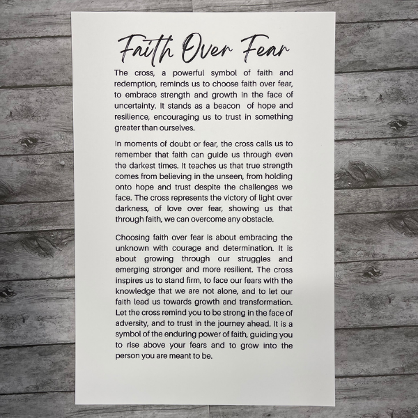 Faith over Fear Cross Charm/Ornament