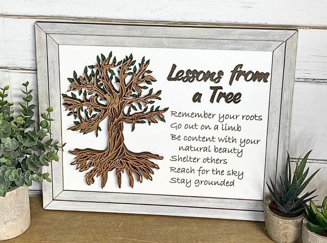 Lessons From a Tree Inspirational Wall Art