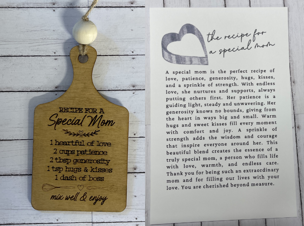 Recipe for a Special Mom Charm/Ornament