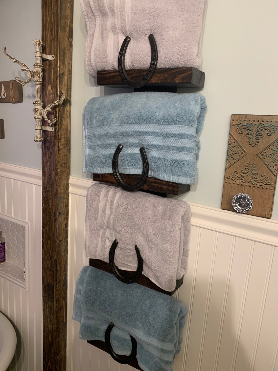 Create a Horseshoe Towel Holder for your Bathroom