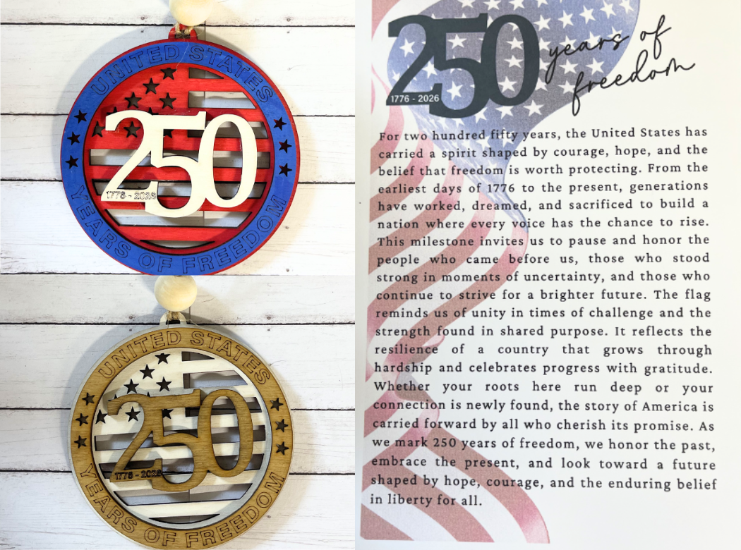 250 Years of Freedom Commemorative Charm/Ornament (Copy)