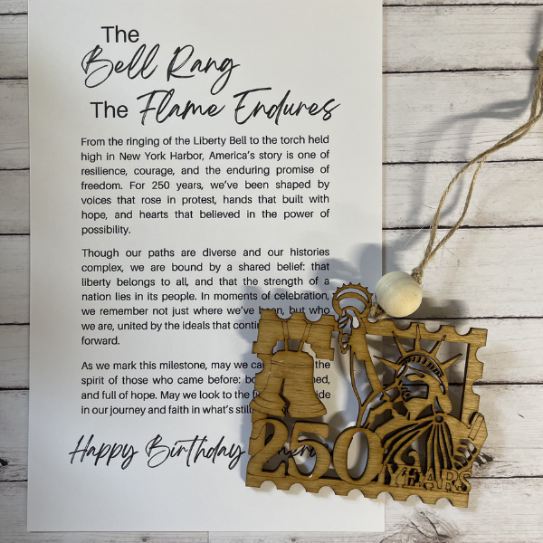 250 Commemorative - Bell Rang, Flame Endures Charm/Ornament