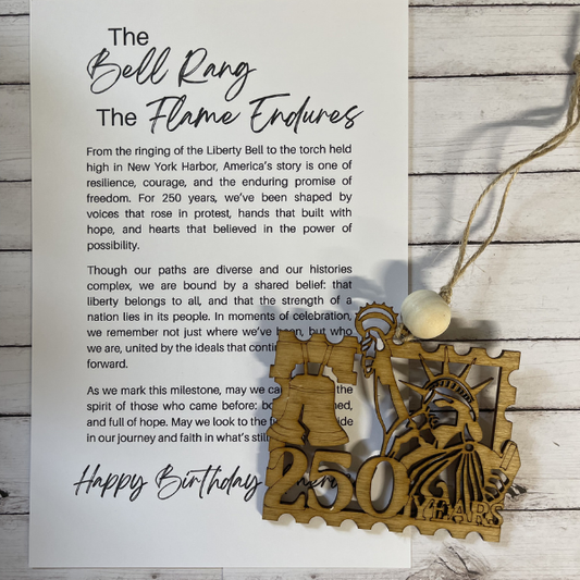 250 Commemorative - Bell Rang, Flame Endures Charm/Ornament