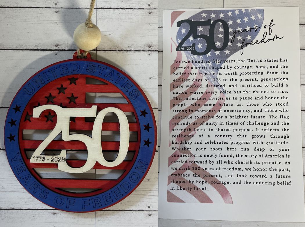 250 Years of Freedom Commemorative Charm/Ornament (Copy)