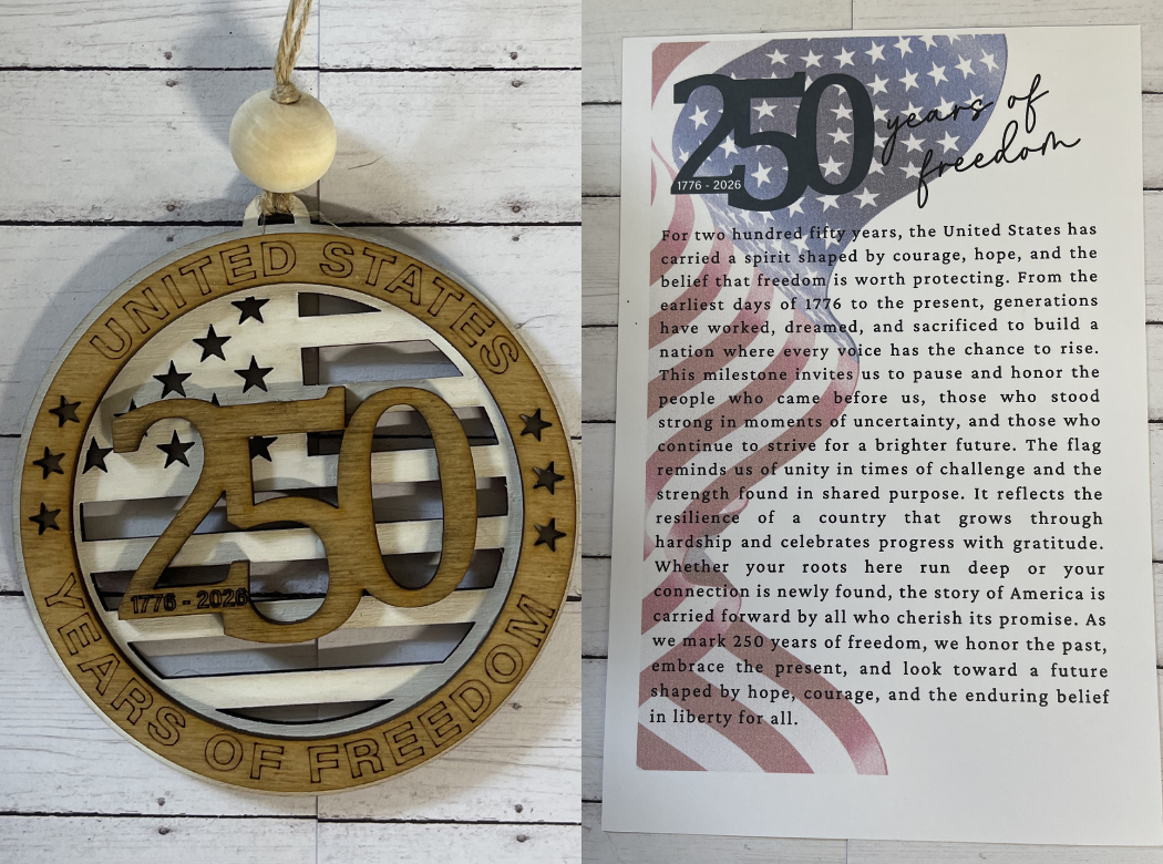 250 Years of Freedom Commemorative Charm/Ornament (Copy)
