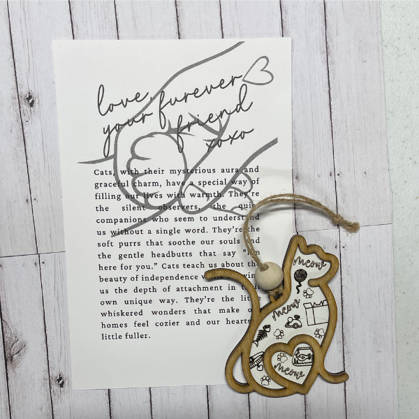 Cat - Your Furr-Ever Friend (outline) Ornament/Charm