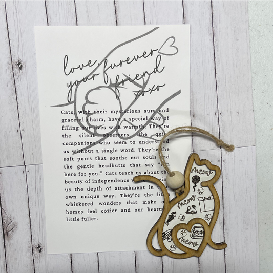 Cat - Your Furr-Ever Friend (outline) Ornament/Charm