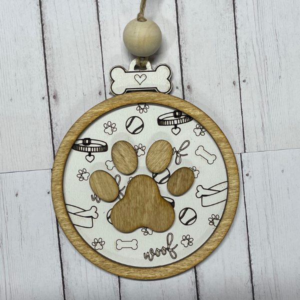 Dog Paw - Love and Loyalty (round) Ornament/Charm