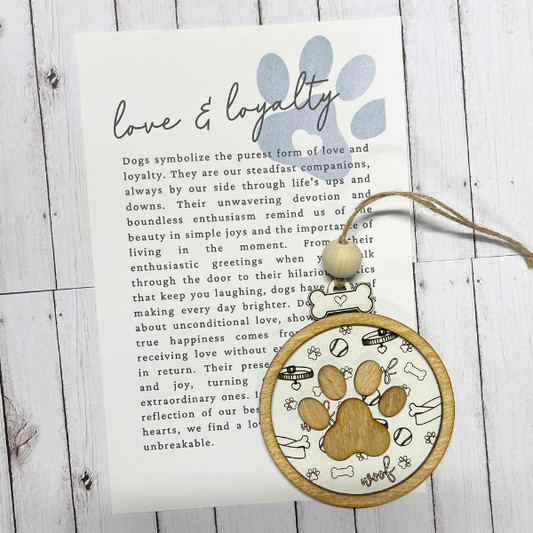 Dog Paw - Love and Loyalty (round) Ornament/Charm
