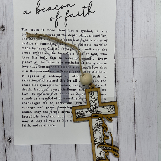 A Beacon of Faith - Floral Cross Ornament/Charm
