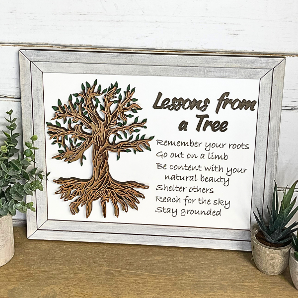 Lessons From a Tree Inspirational Wall Art