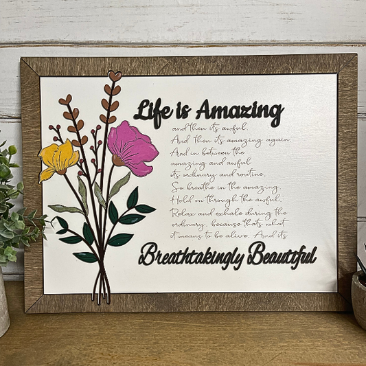 Life is Amazing Inspirational Wall Art