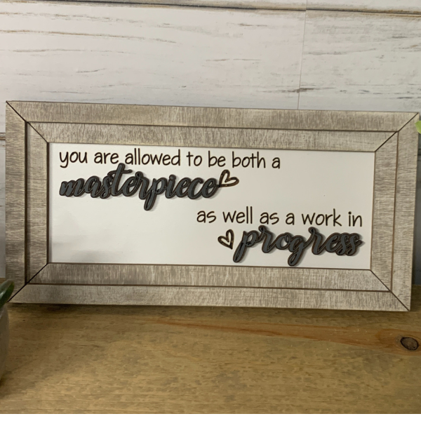 Inspirational Wall Art - Masterpiece and Work in Progress (2 sizes available)