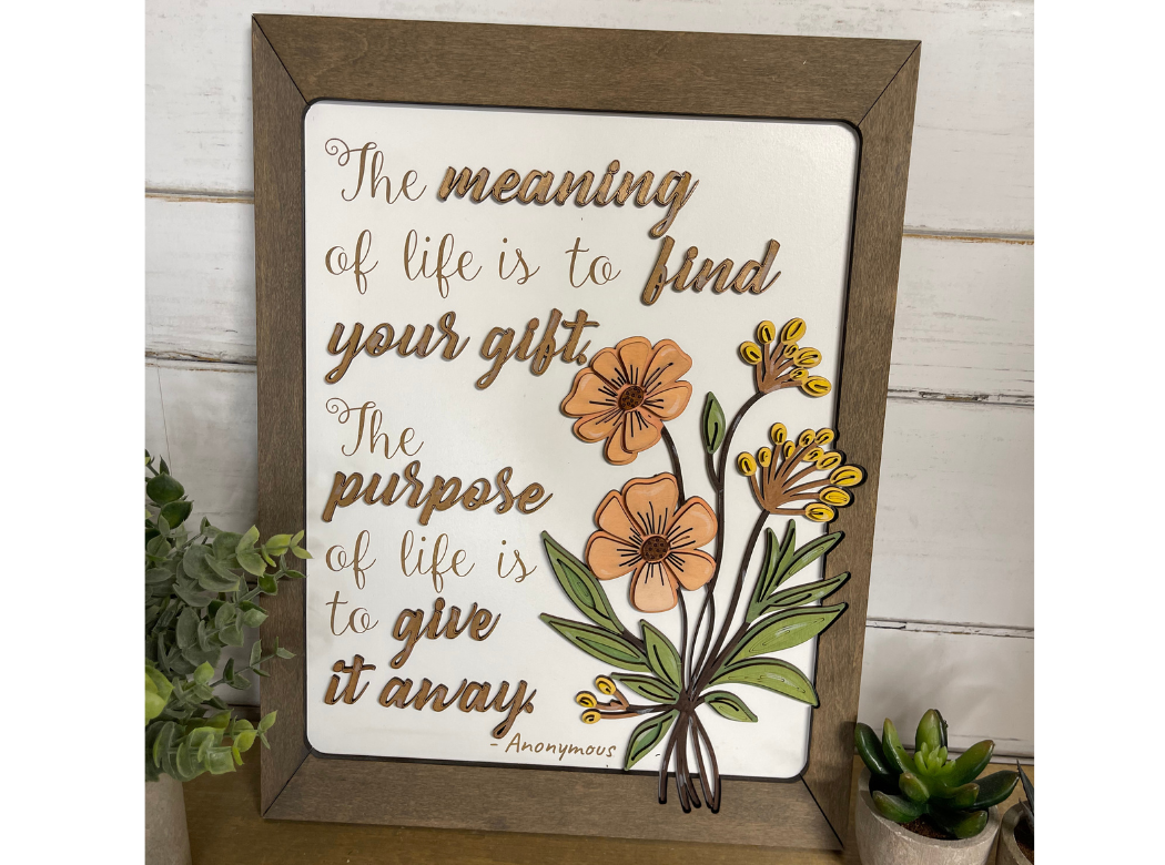 Meaning and Purpose of Life Inspirational Wall Art
