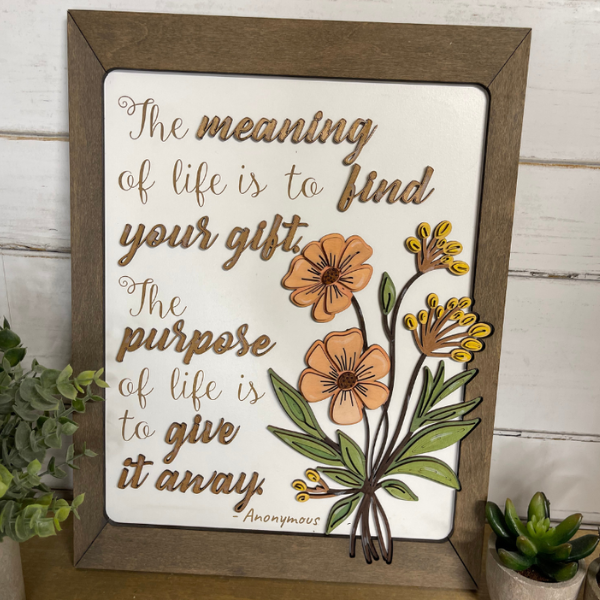 Meaning and Purpose of Life Inspirational Wall Art