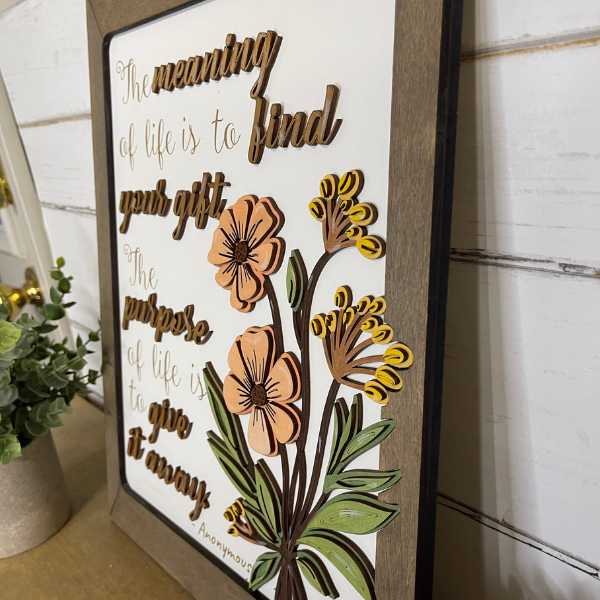 Meaning and Purpose of Life Inspirational Wall Art