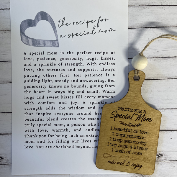 Recipe for a Special Mom Charm/Ornament