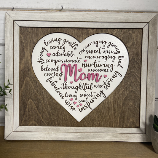 Mom - Heartfelt Words Wall Art (large)