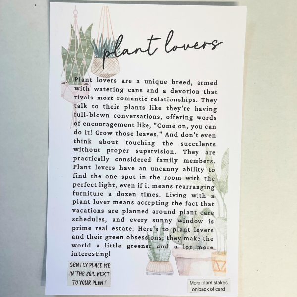 Plant Lover Plant Stakes