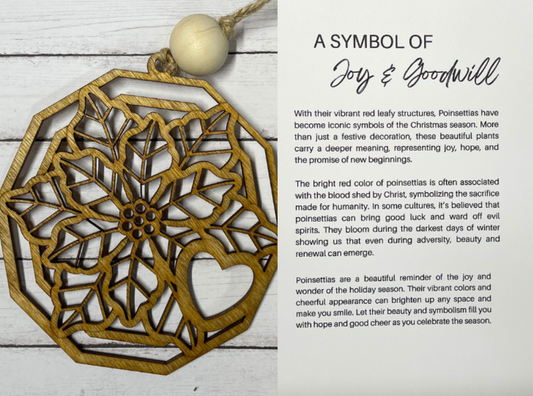 Symbol of Joy and Goodwill Poinsettia Charm/Ornament