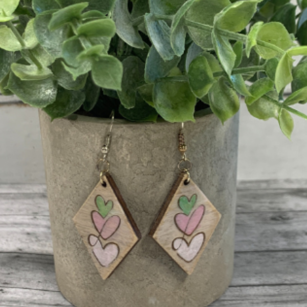 Handmade Stacked Heart Earrings