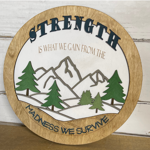 Strength is what we Gain from the Madness we Survive Inspirational Wall Art
