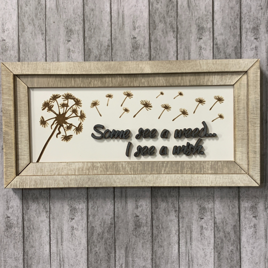 Inspirational Wall Art - Weed or Wish (2 sizes available)