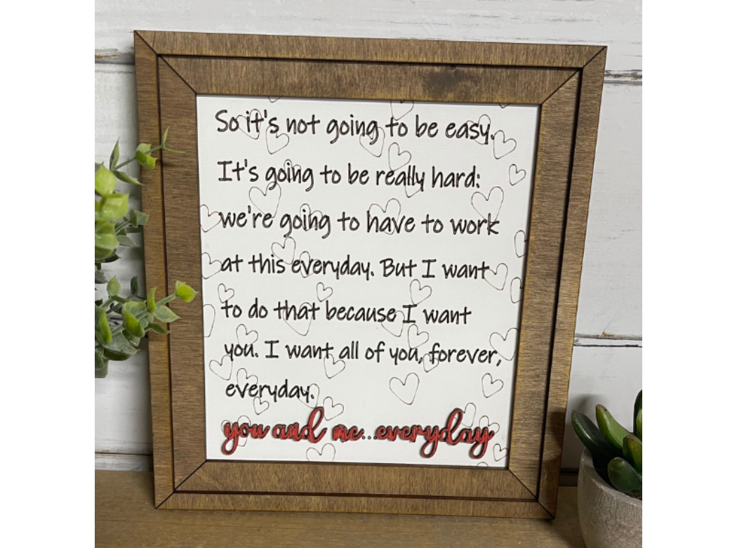 You and Me Everyday Inspirational Wall Art
