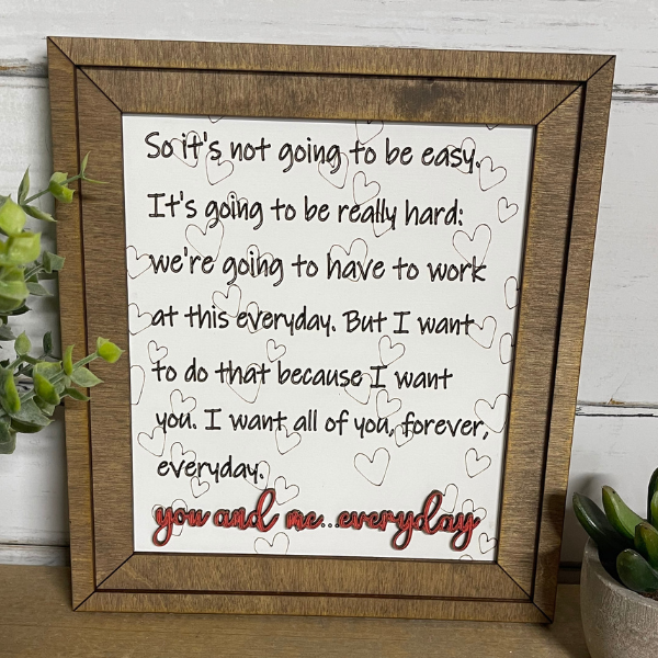 You and Me Everyday Inspirational Wall Art