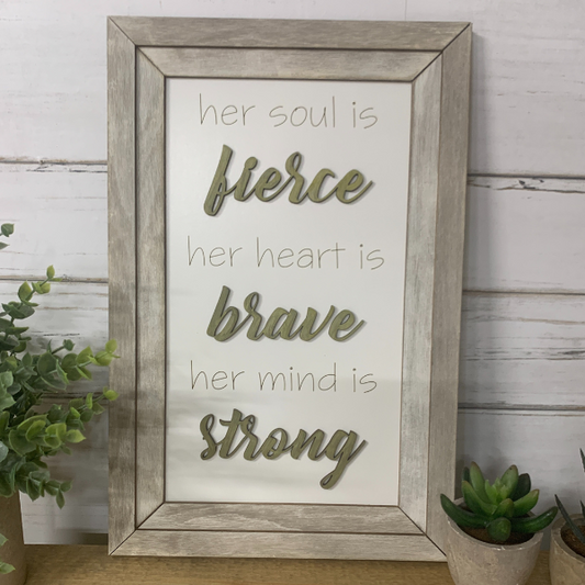 Fierce-Brave-Strong Inspirational Wall Art