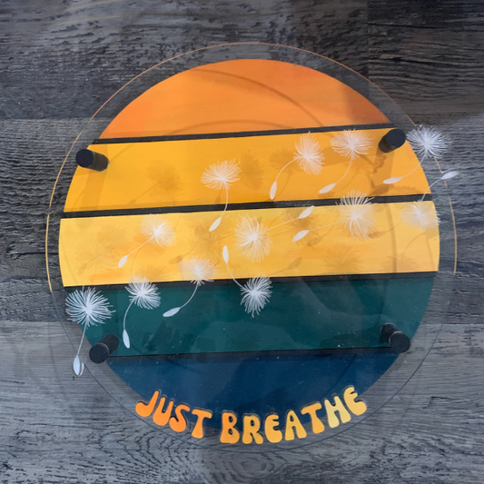 Just Breathe Sunset Inspirational Wall Art
