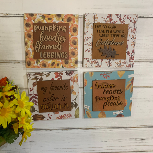 Fall Collage - Set of 4 Wall Art (4 sets to select from)